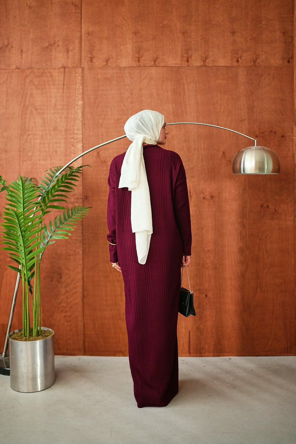 Dik Yakalı Fitilli Triko NSR2683 - Bordo