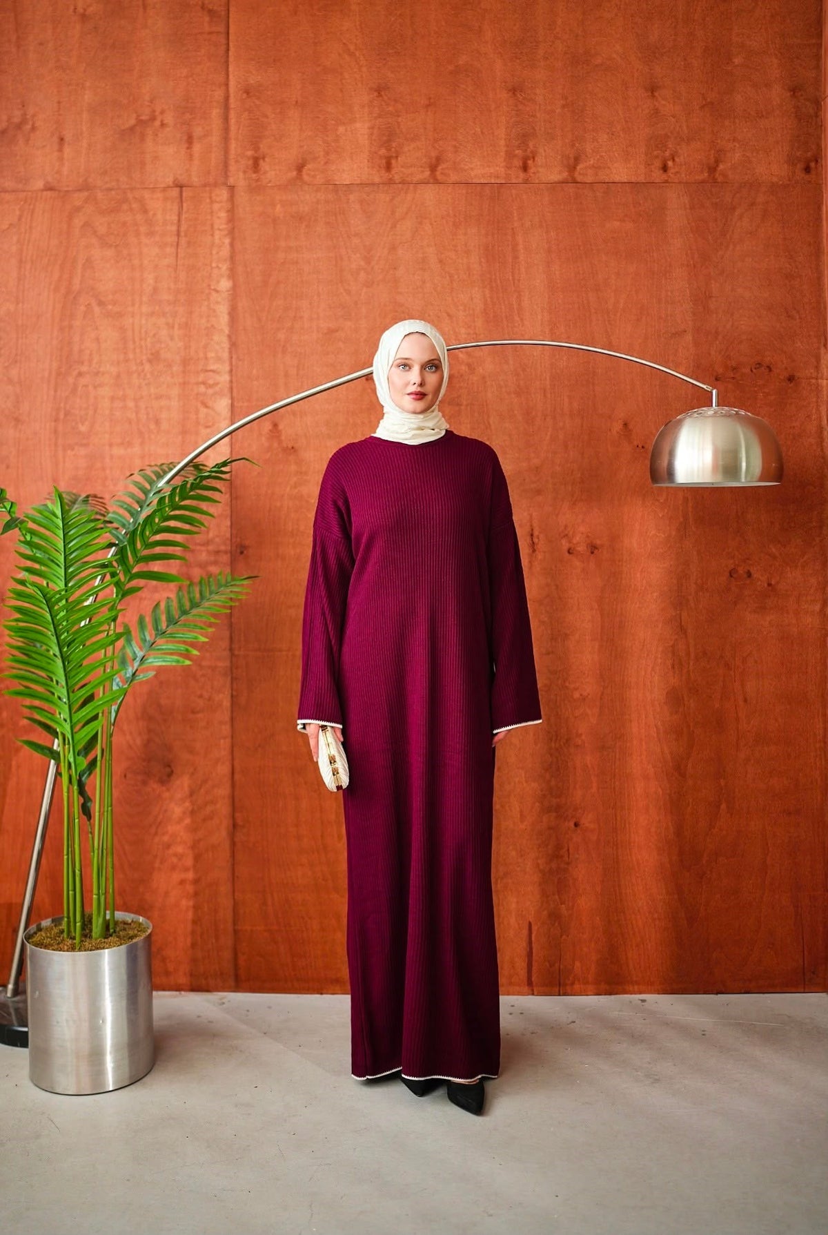 İnce Biyeli Triko 2686 - Bordo