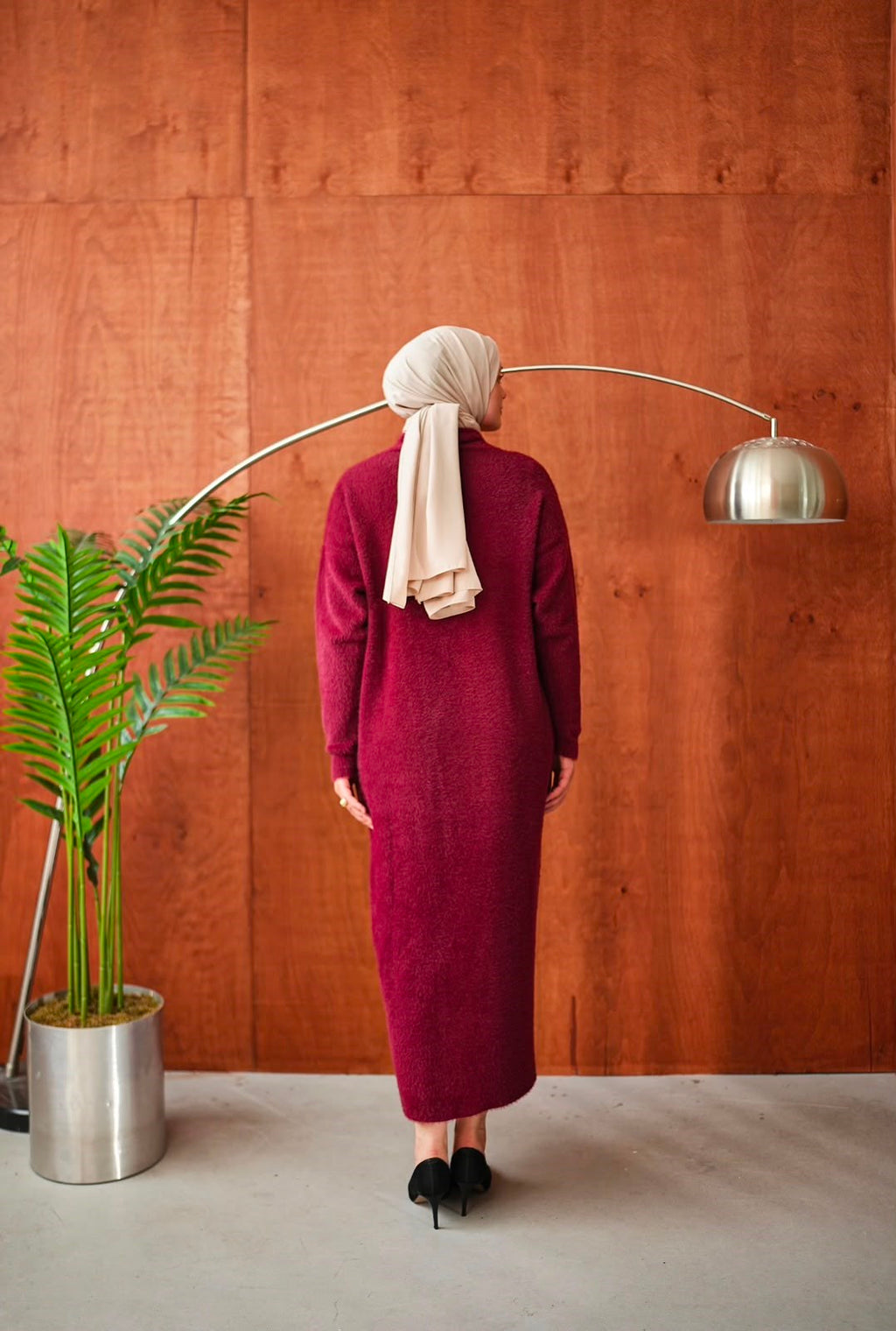 Peluş Hırka Triko - Bordo