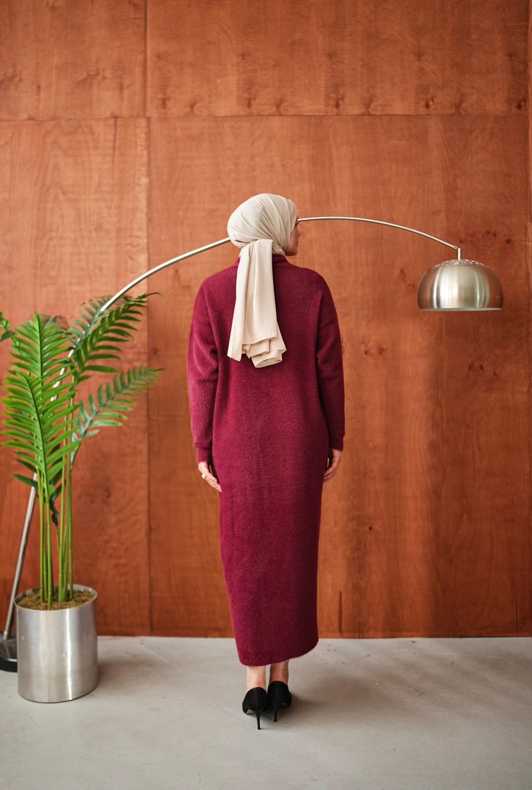 Peluş Hırka Triko - Bordo