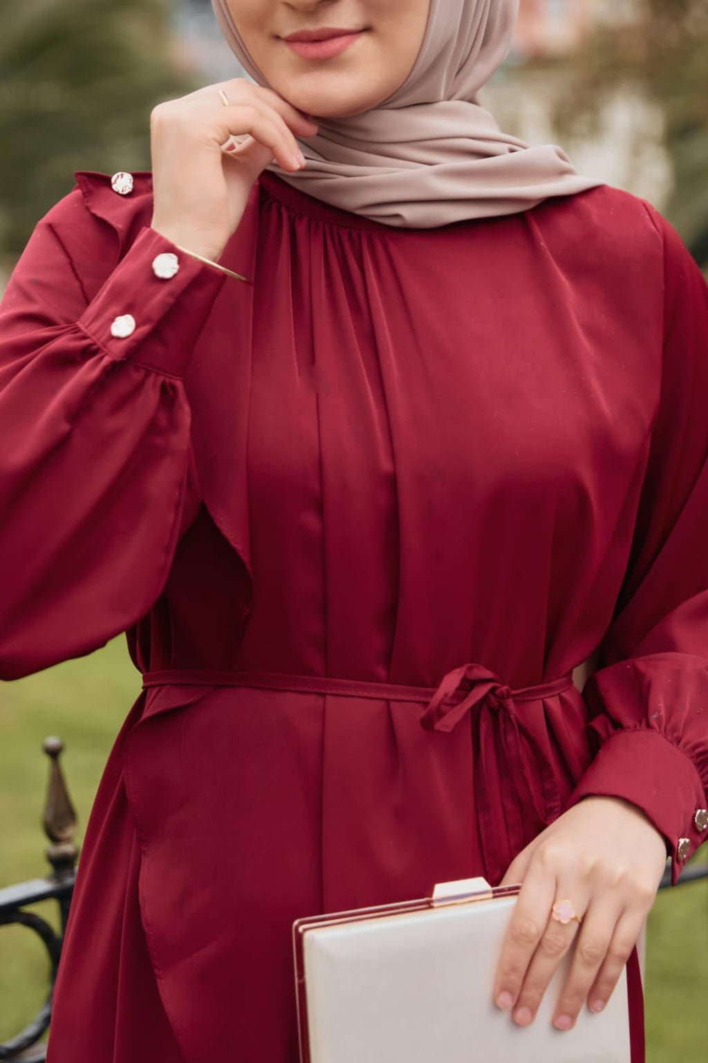 Volanlı Elbise 5116 - Bordo