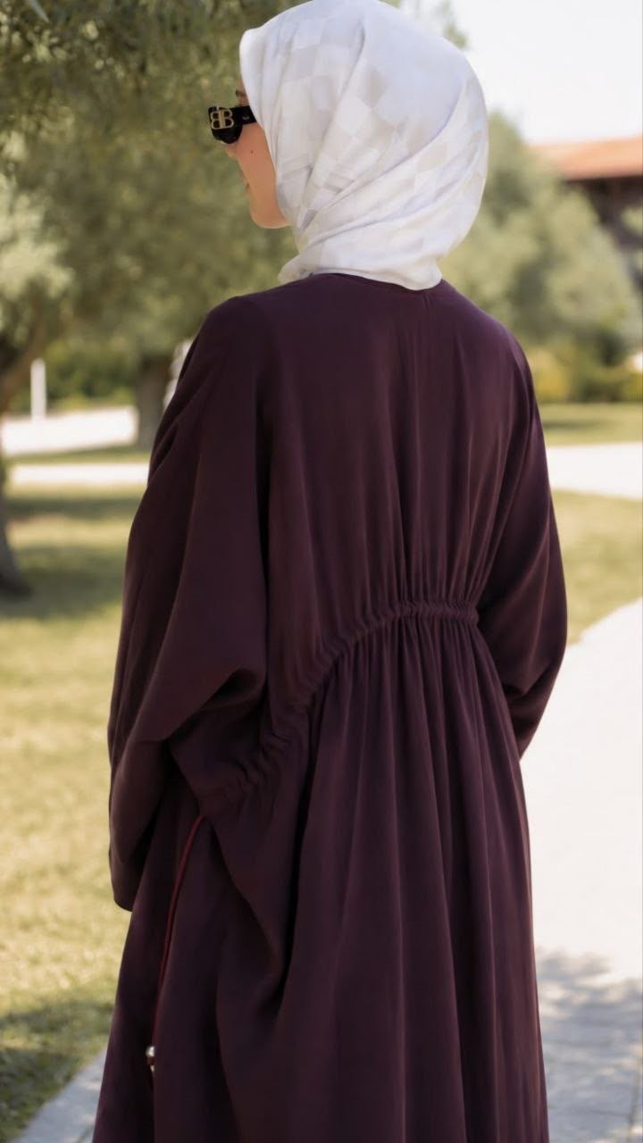 Yarasa Kol Elbise 5157 - Bordo