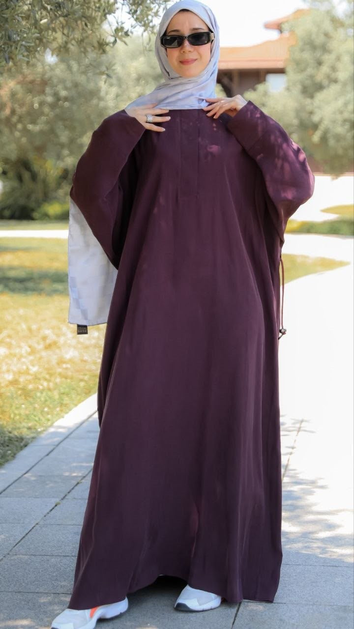 Yarasa Kol Elbise 5157 - Bordo