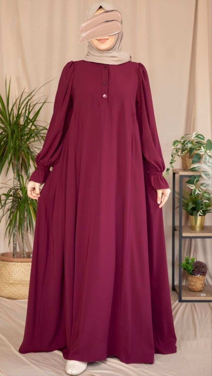 Yarım Pat Yandan Büzgülü 5073 - Bordo