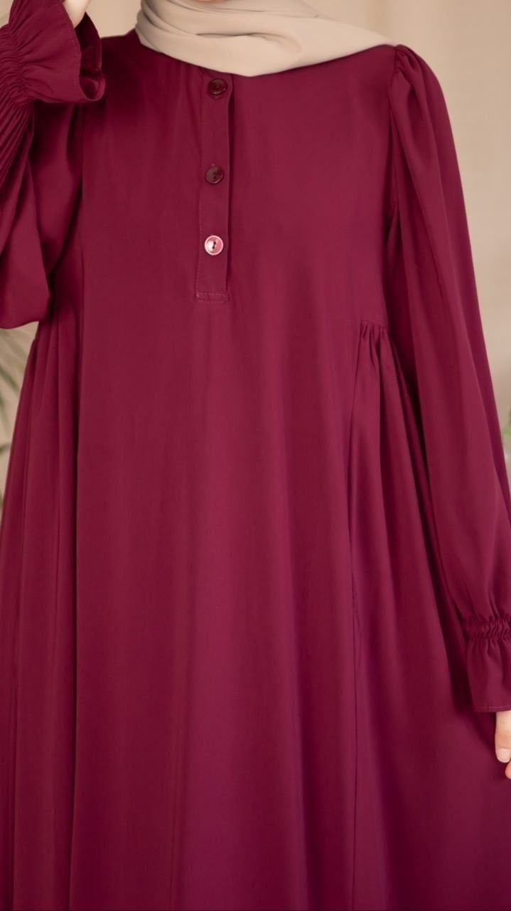 Yarım Pat Yandan Büzgülü 5073 - Bordo