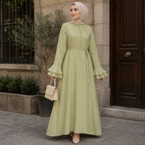 Kuplu Kaplama Düğmeli 5160 - Çağla