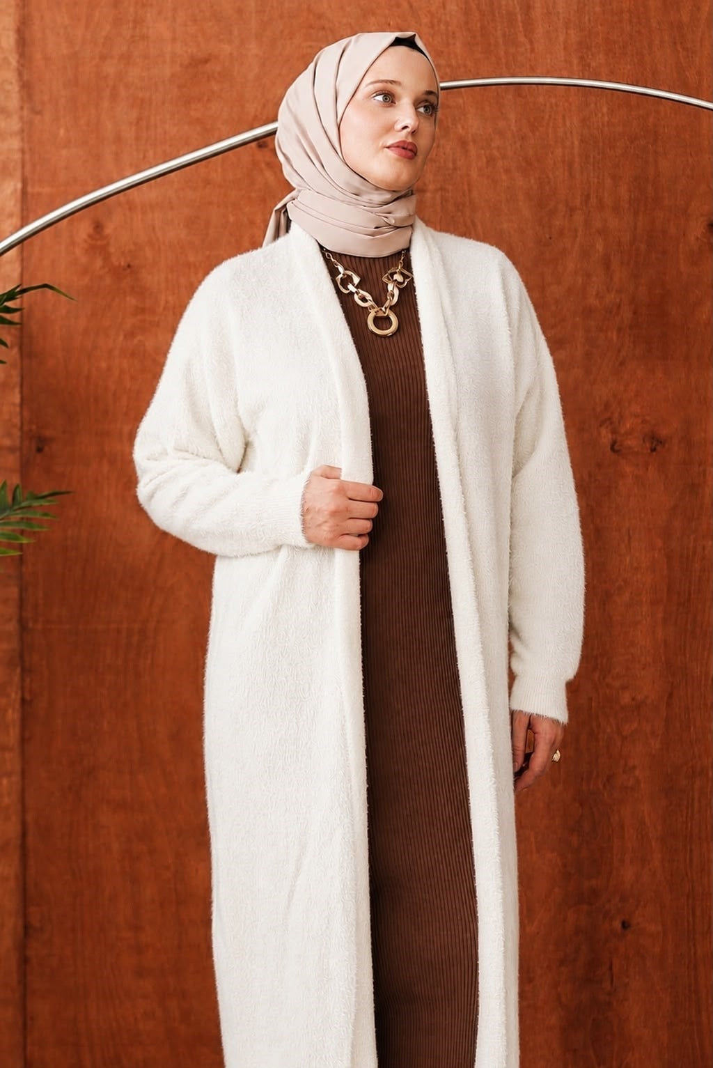 Peluş Hırka Triko - Ekru
