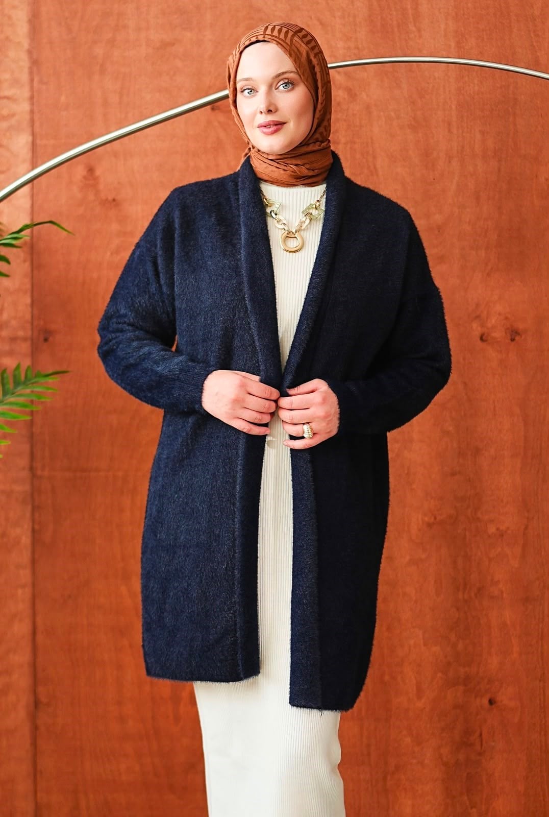 Peluş Hırka Tunik - Lacivert