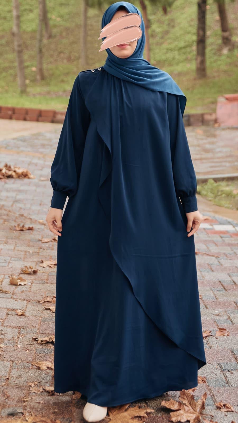 Volanlı Elbise 5116 - Lacivert