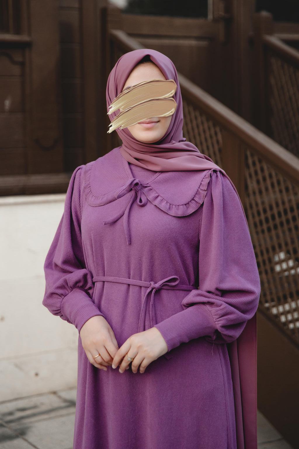Bebe Yakalı Elbise Nsr 5106 - Lila