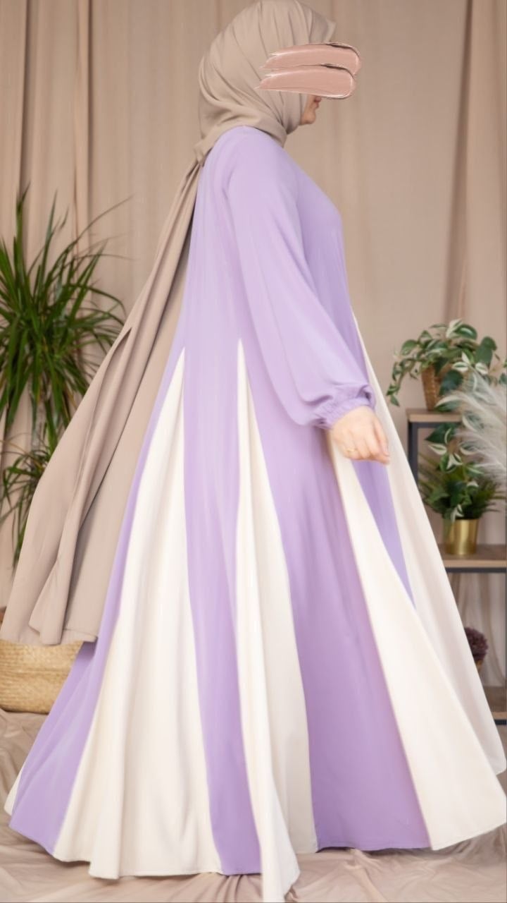 Üçgen Garnili Elbise 5080 - Lila