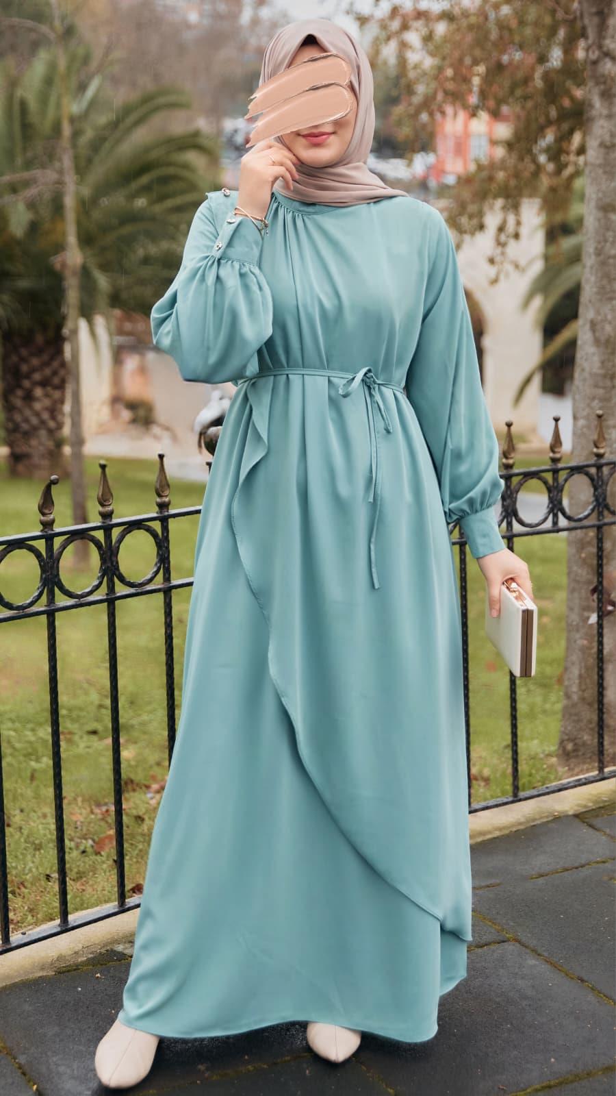 Volanlı Elbise 5116 - Mint