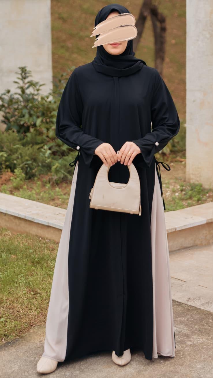Yandan Garnili Ferace 5118 - Siyah