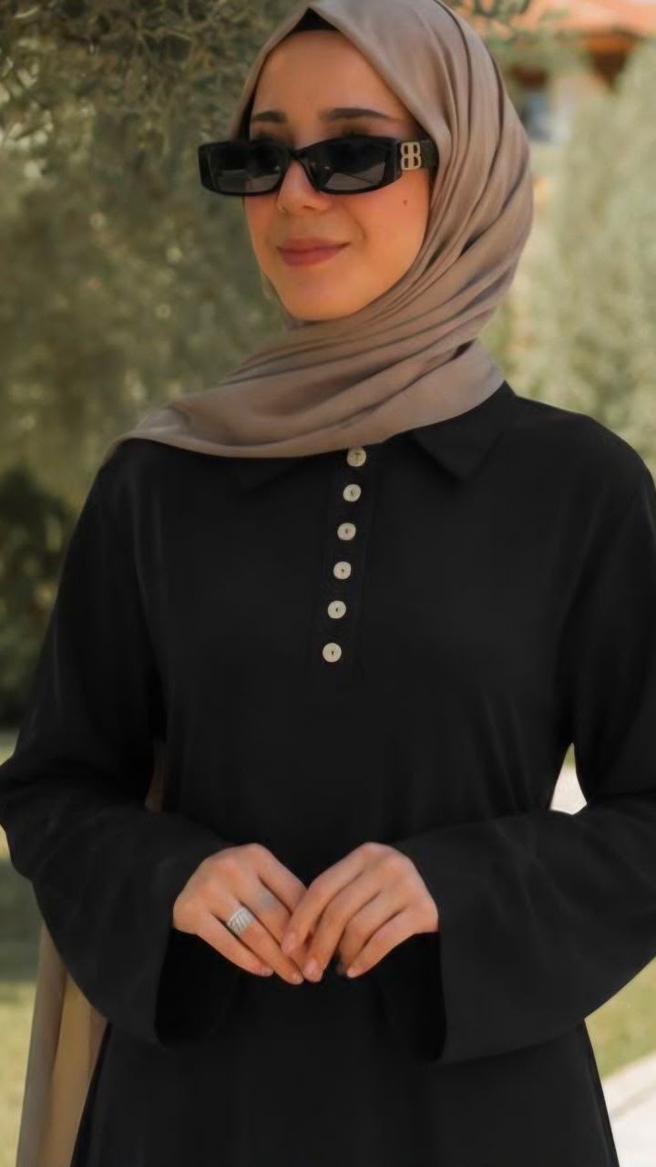 Yarım Pat Arkadan Bağlamalı Elbise 5158 - Siyah