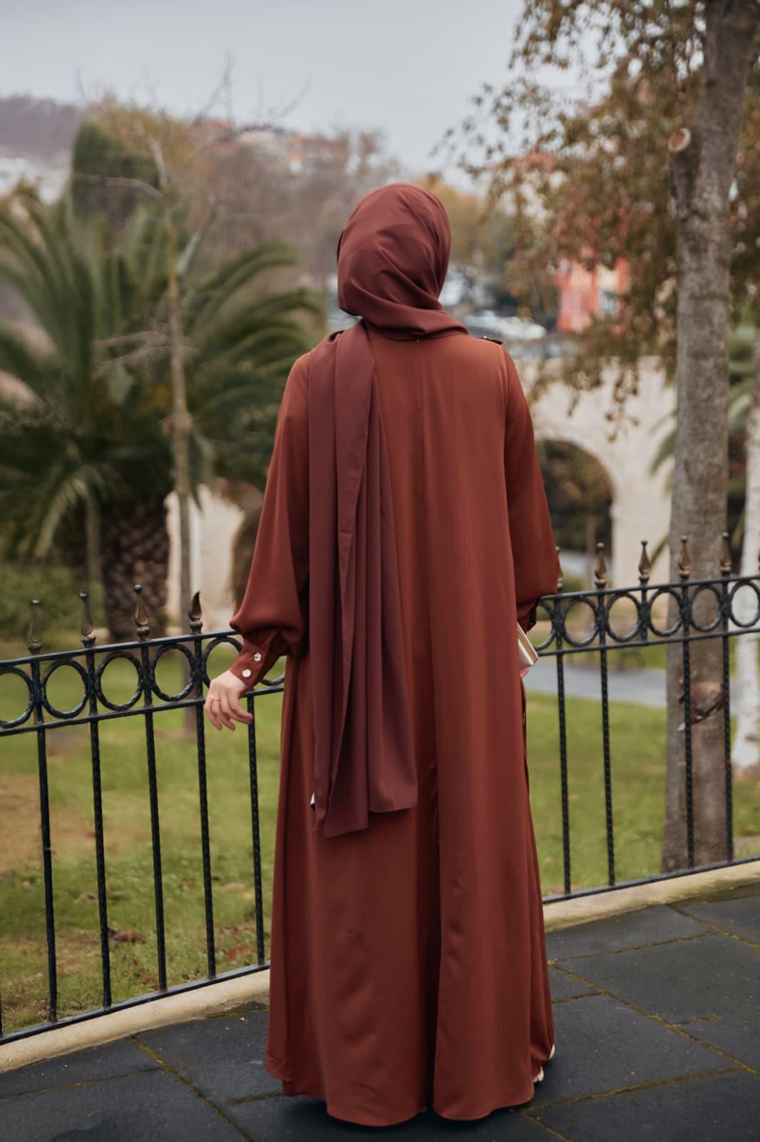 Volanlı Elbise 5116 - Taba